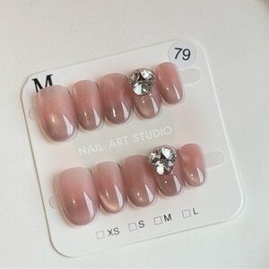 Handmade Press-On Nails Size M | Reusable | Full Set w/ Prep Kit | Brand New 79